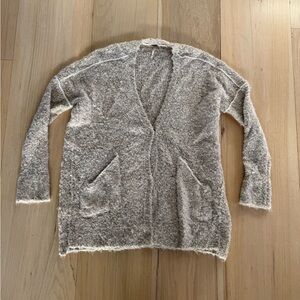 Free People Cardigan Sweater Boucle Beige Light Weight Oversized Size Medium